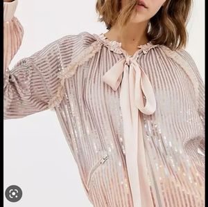 Needle & Thread Gloss Sequin Bomber Jacket